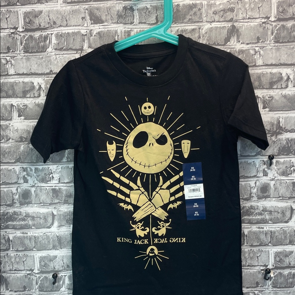 NWT Disney Black and Gold Jack Tim Burton Kids Tee